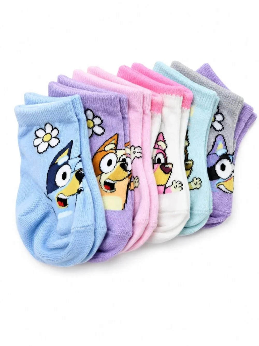 Bluey & Friends Toddler Ankle Socks 6 Pairs Size 4-7 Bluey Bingo Muffin New